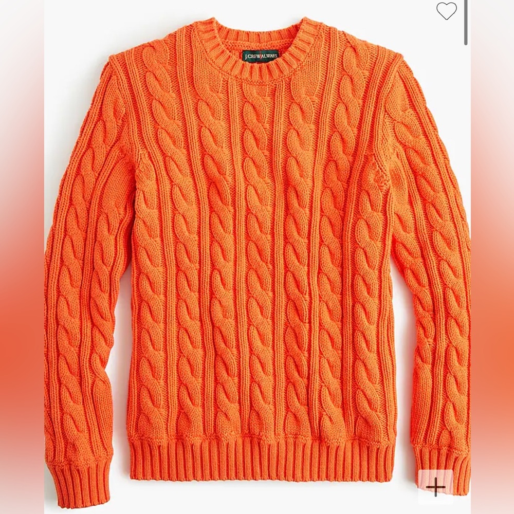 J.Crew Always Cotton Cable-Knit Crewneck Sweater